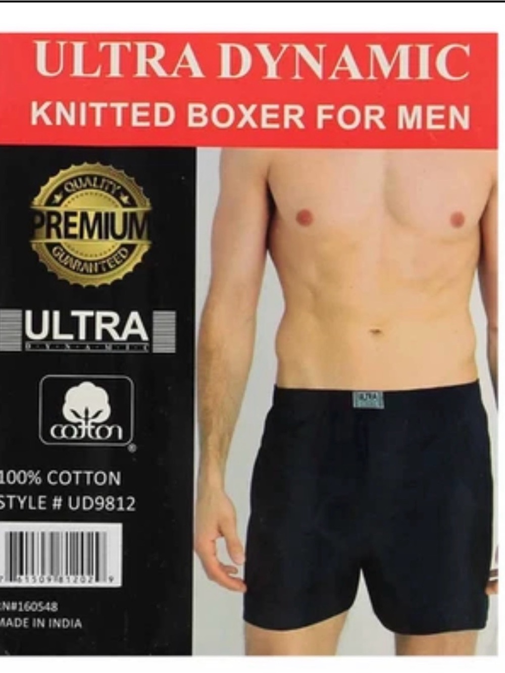 Ultra Dynamic 100% Cotton 2 Pack Knitted Mens Boxers , Size 3XL only, NWB. Grey